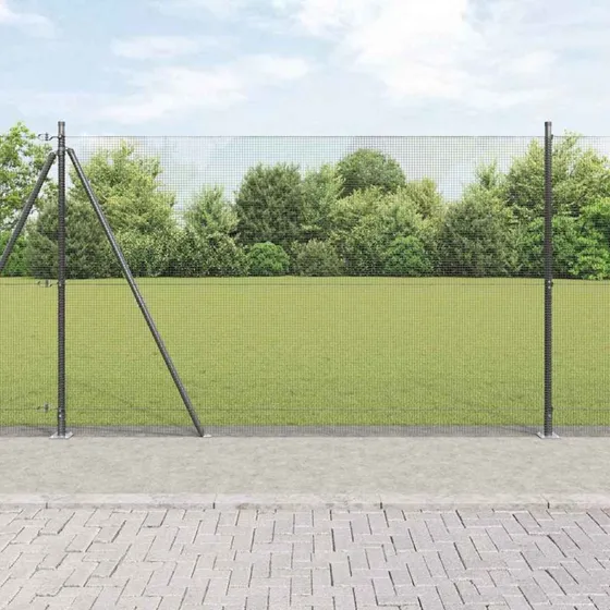 vidaXL Hegnspæl Grå 1,5 x 25 m Stål