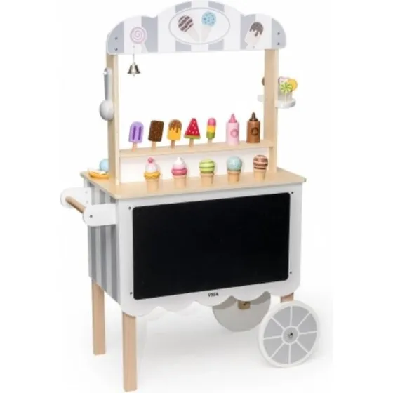 VIGA Isvogn i træ med ispinde, vafler og mønter