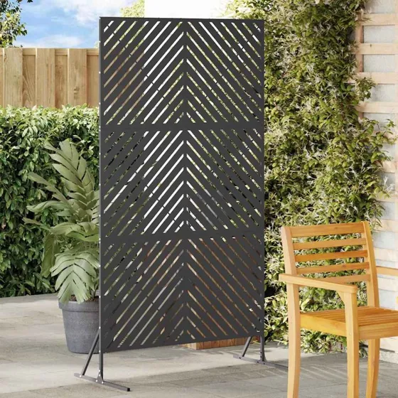 vidaXL Privatlivsskærm Sort 100 x 50 x 180 cm Stål