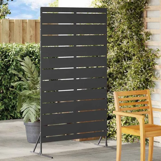 vidaXL Privatlivsskærm Sort 100 x 50 x 180 cm Stål