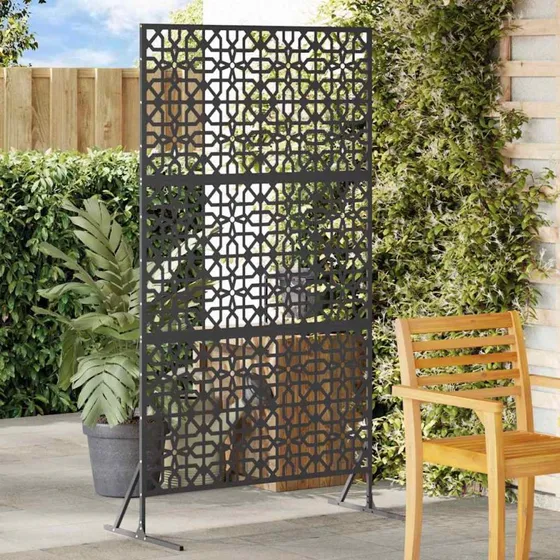 vidaXL Privatlivsskærm Sort 100 x 50 x 180 cm Stål