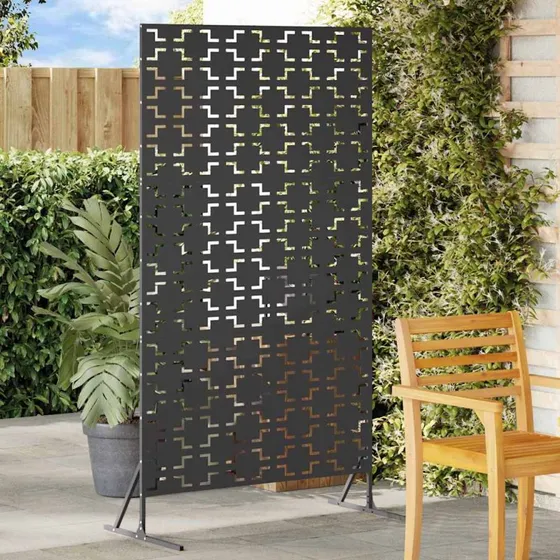 vidaXL Privatlivsskærm Sort 100 x 50 x 180 cm Stål