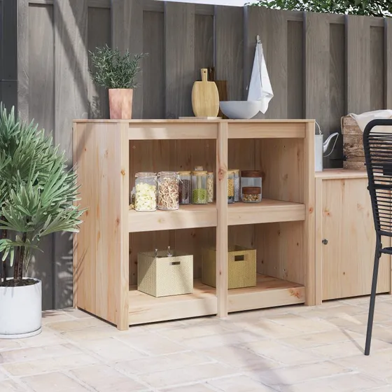 vidaXL Køkkenskab MEPPEL Brun 106 x 55 x 92 cm Massivt fyrretræ