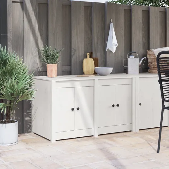 vidaXL Køkkenskab MEPPEL Hvid 106x55x64 cm Massivt Fyrretræ