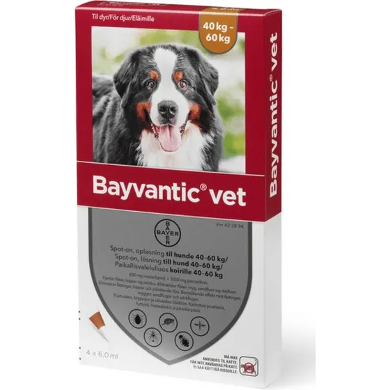 Bayvantic Vet til hund 40-60 kg, 4 pipetter