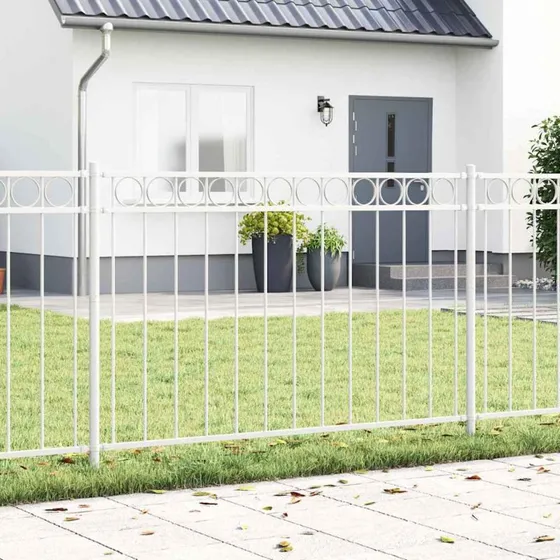 vidaXL Element til hegn ASSEN Hvid 170 x 150 cm Stål