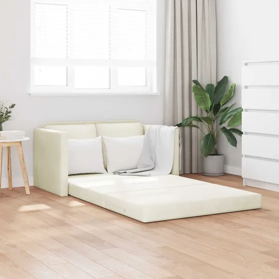 vidaXL Sovesofa Creme 204 x 122 x 60 cm Fløjl