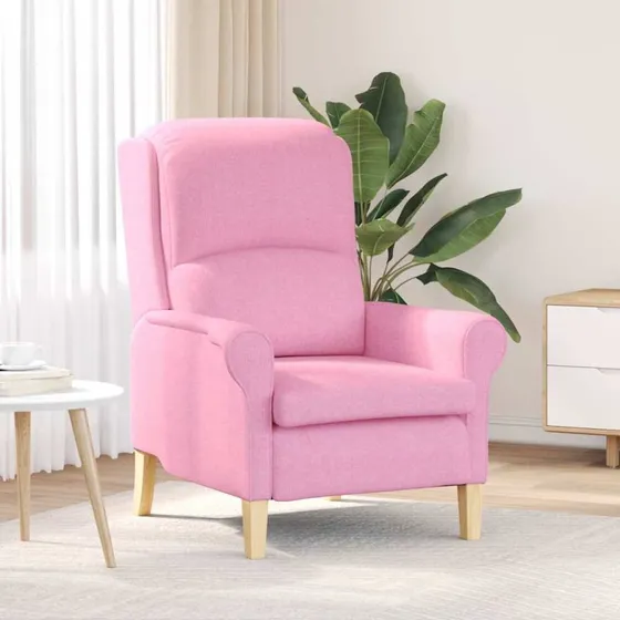 vidaXL Lænestol Lyserød 76 x 94 x 102 cm Stof