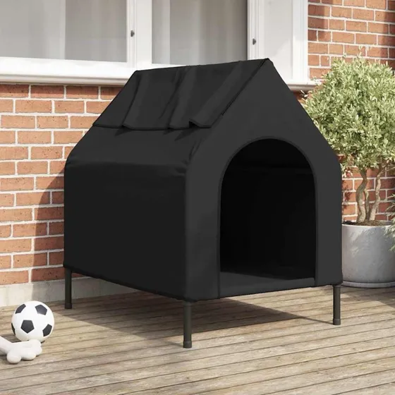 vidaXL Hundehus Sort 90 x 65 x 83 cm Stål