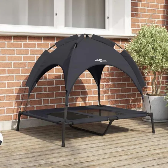 vidaXL Hundeseng Sort 92 x 77 x 82,5 cm Stål