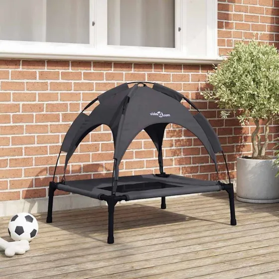 vidaXL Hundeseng Sort 76 x 62 x 70,5 cm med Stålramme