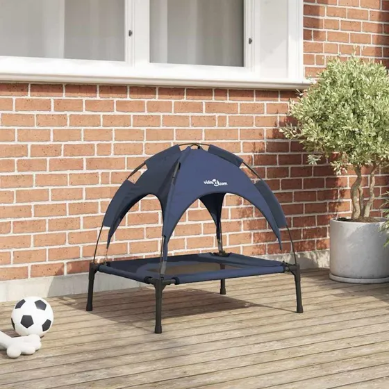 vidaXL Hundeseng Mørkeblå 62x48x61 cm Stål