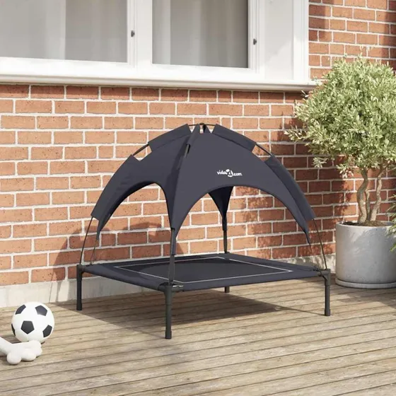vidaXL Hundeseng Sort 71 x 64 x 71 cm med Stålramme