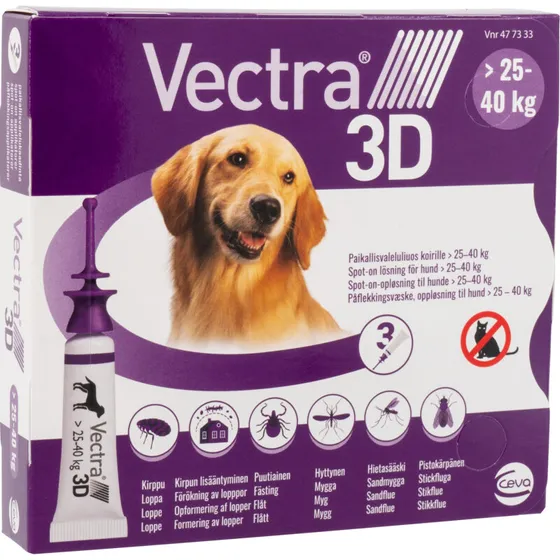 Vectra 3D Spot-On til hunde 25–40 kg, 3 stk