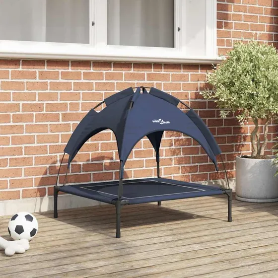 vidaXL Hundeseng Mørkeblå 71x64x71 cm Stål