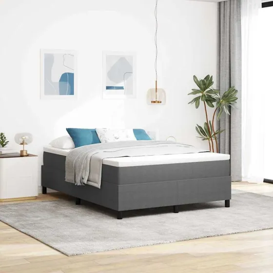 vidaXL Box Spring Seng Lys Grå/Hvid 140 x 190 cm Velourstof