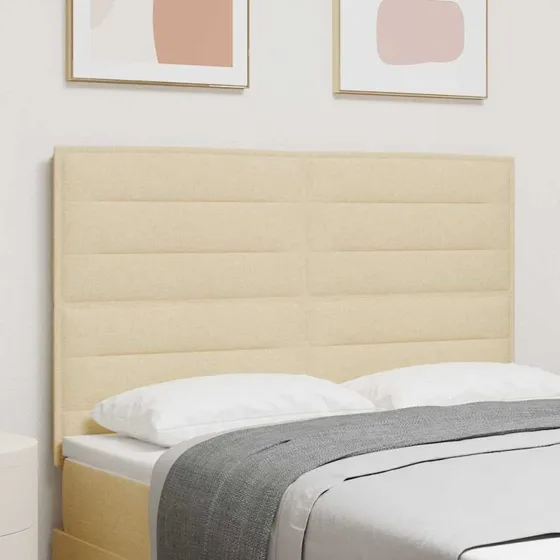 vidaXL Hovedgærde Creme 144 cm Stof