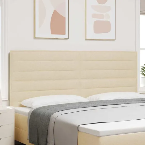 vidaXL Hovedgærde Creme 200 cm Stof