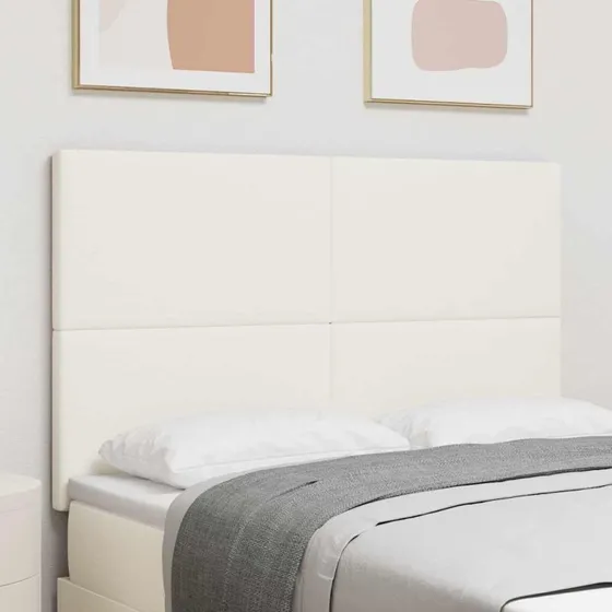 vidaXL Hovedgærde Creme 160 cm, Velourstof, Højdejusterbart
