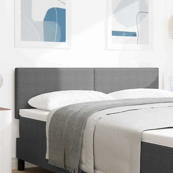vidaXL LED sengegavl Lysegrå 144 cm Velourstof