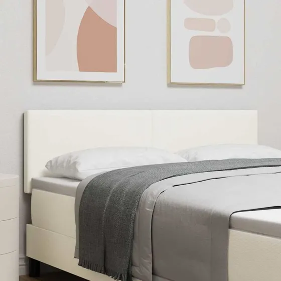 vidaXL LED-sengegavl creme 160 cm med lysstrimler