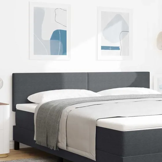 vidaXL LED-sengegavl med lysstrimler, mørkegrå, 180 cm