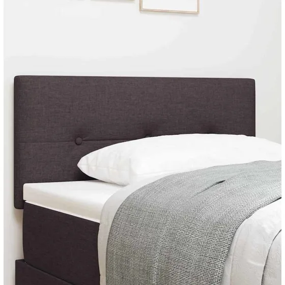 vidaXL LED Sengegavl Mørk Brun 100 cm Stof