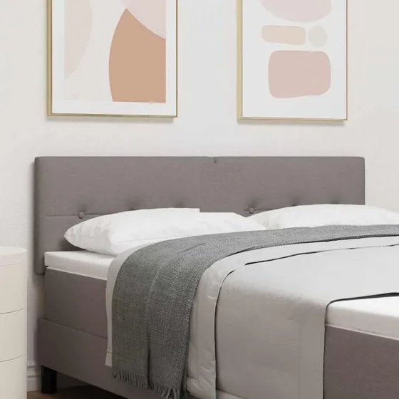 vidaXL LED-sengegavl Gråbrun 160 cm med lysstrimler