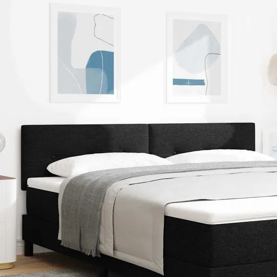 vidaXL LED-sengegavl med lysstrimler, sort, 180 cm