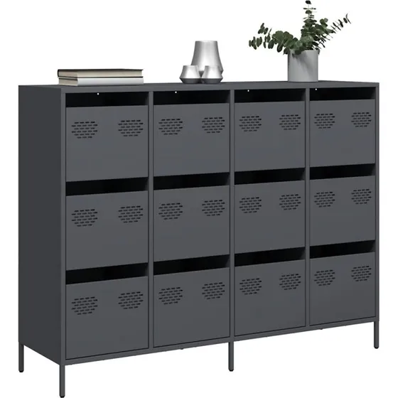 vidaXL Skænk 135x39x103,5 cm koldvalset stål antracitgrå