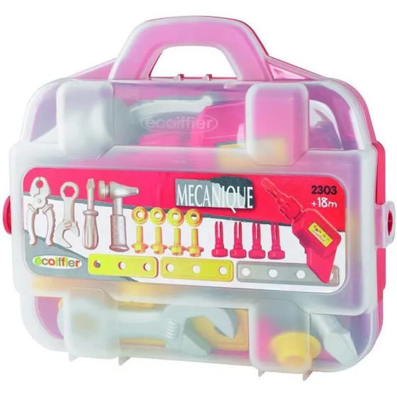 Ecoiffier Værktøjskasse til børn, 17 dele