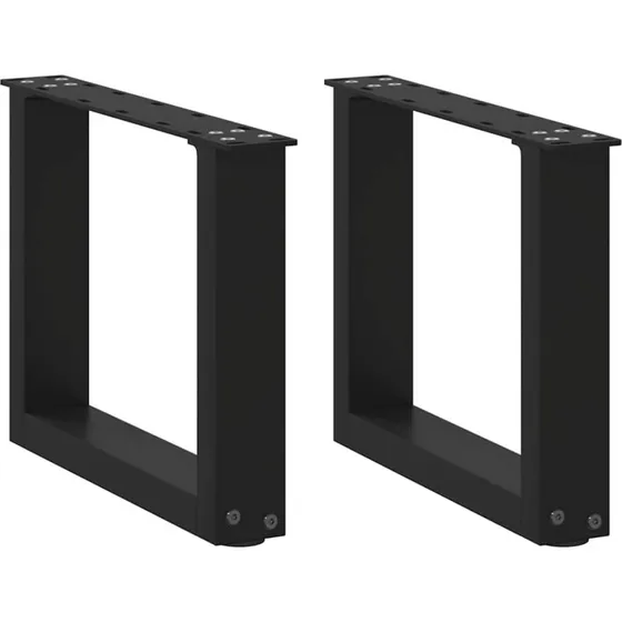 vidaXL U-formet sofabordsben 2 stk. sort 30x(30-31) cm stål