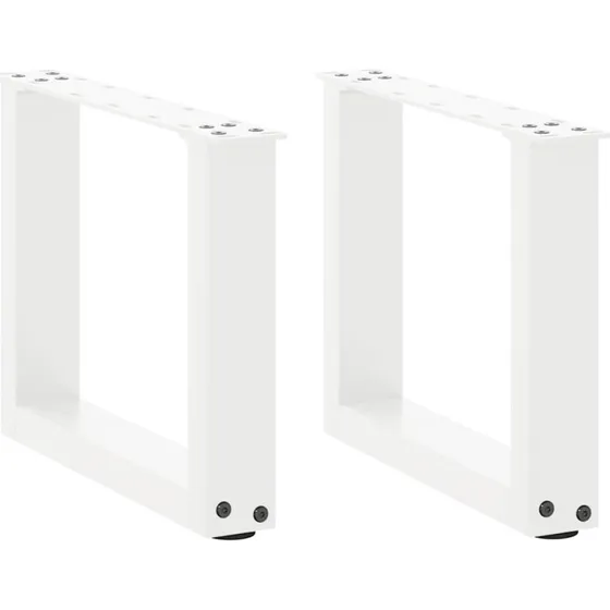 vidaXL U-formet sofabordsben 2 stk. hvid 30x(30-31) cm stål