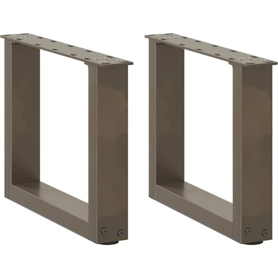 vidaXL U-Formet Sofabordsben 2 stk. Naturstål 30x(30-31) cm