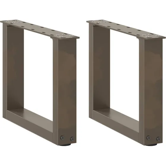 vidaXL U-Formet Sofabordsben 2 stk. Naturstål 40x(30-31) cm