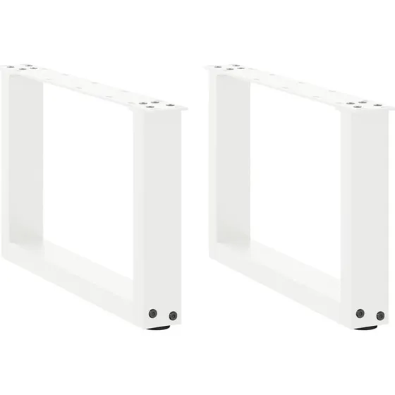 vidaXL U-formet sofabordsben 2 stk. hvid 50x(30-31) cm stål