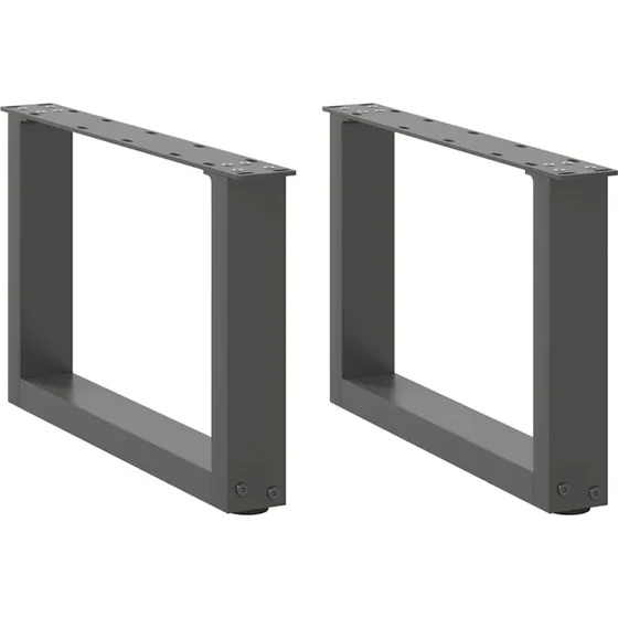vidaXL sofabordsben U-formet 2 stk. antracit 50x(30-31) cm stål