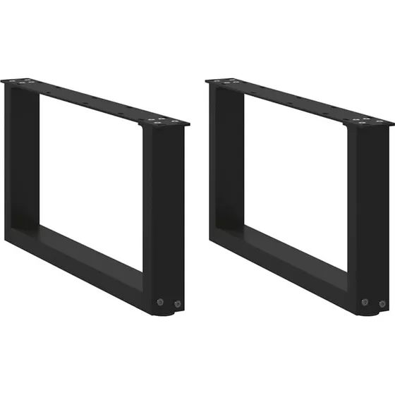 vidaXL sofabordsben U-formet 2 stk. sort 60 x (30-31) cm stål