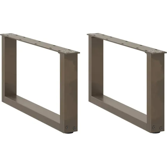 vidaXL U-formet sofabordsben 2 stk. naturstål 60x(30-31) cm