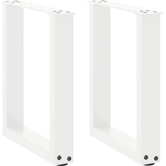 vidaXL U-formet sofabordsben 2 stk. hvid 28 x (42-43) cm stål