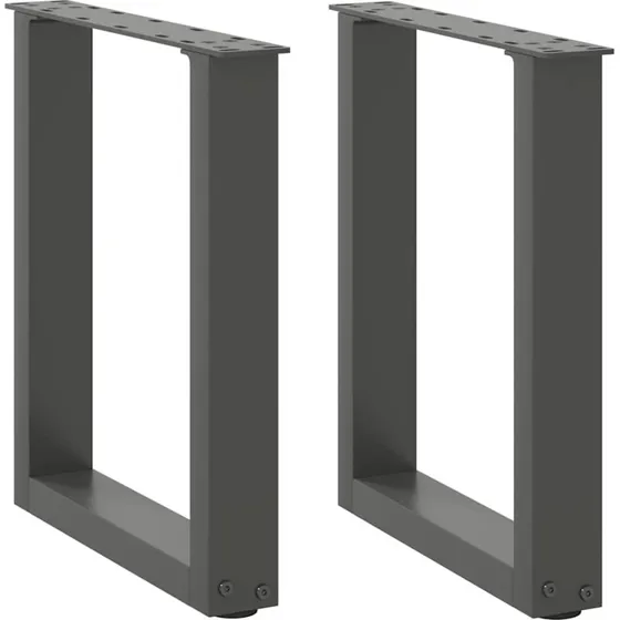 vidaXL sofabordsben U-formet 2 stk. antracit 28 x (42-43) cm stål