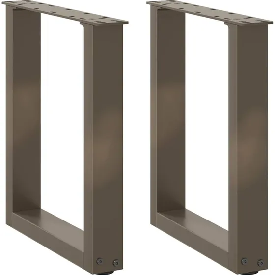 vidaXL U-Formet Sofabordsben 2 stk. Naturstål 28 x (42-43) cm