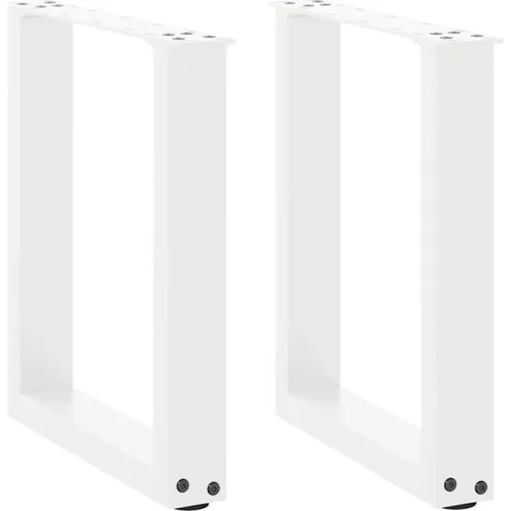 vidaXL sofabordsben U-formet 2 stk. hvid 38 x (42-43) cm stål