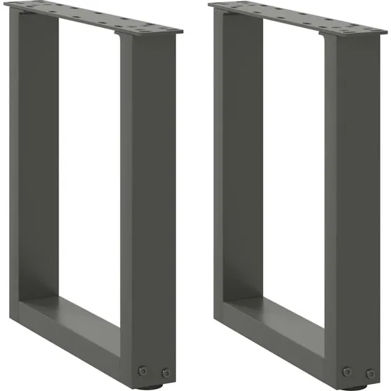vidaXL sofabordsben U-formet 2 stk. antracit 38 x (42-43) cm stål