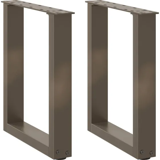 vidaXL U-Formet Sofabordsben 2 stk. Naturstål 38 x (42-43) cm