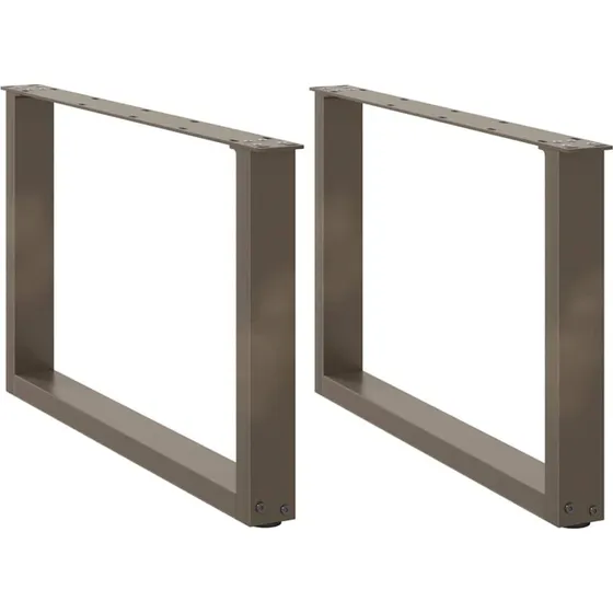 vidaXL U-formet sofabordsben 2 stk. naturstål 70 x (42-43) cm