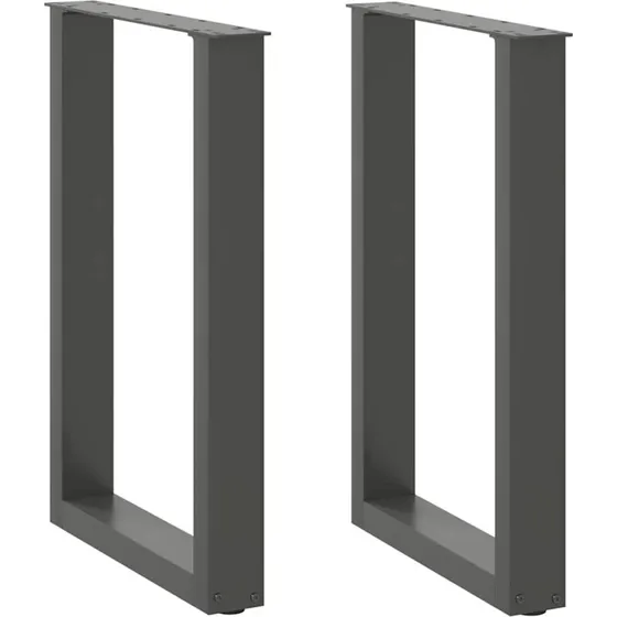 vidaXL U-formet spisebordsben 2 stk. antracit 50x(72-73) cm stål