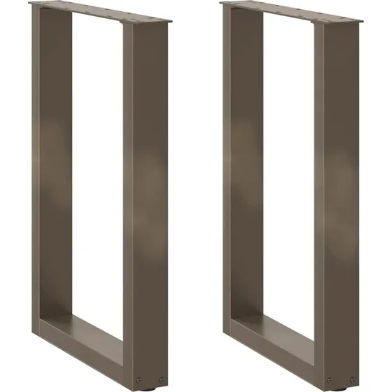 vidaXL U-formet spisebordsben 2 stk. naturstål 50x(72-73) cm