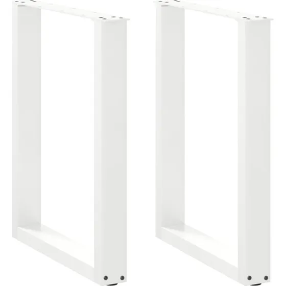 vidaXL U-formet spisebordsben 2 stk. hvid 60 x (72-73) cm stål