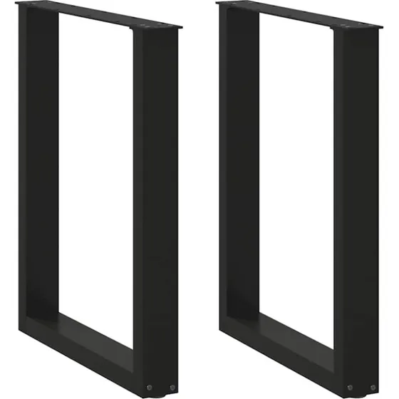 vidaXL U-formet spisebordsben 2 stk. sort 70 x (72-73) cm stål